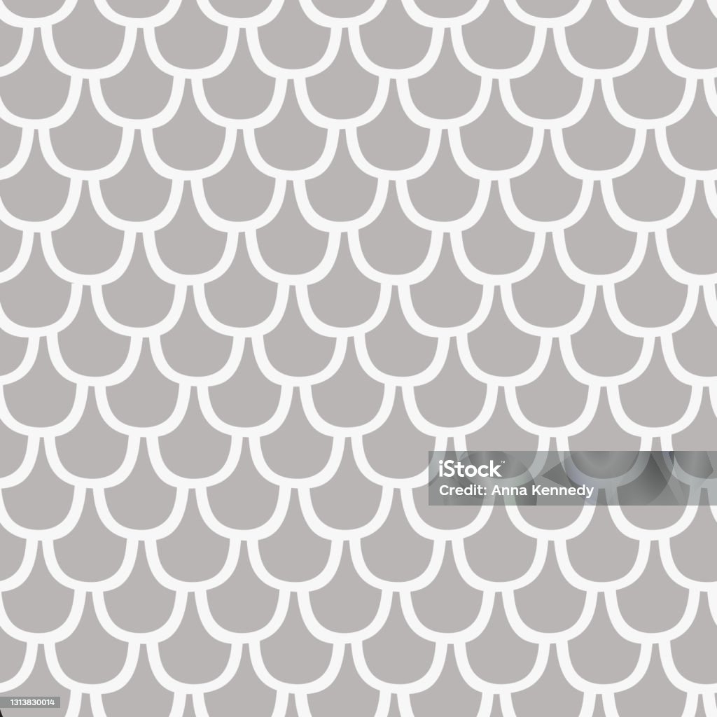 Scallop Repeat Pattern Scallop Pattern Background In Grey Vector Geometric Seamless Repeat ...