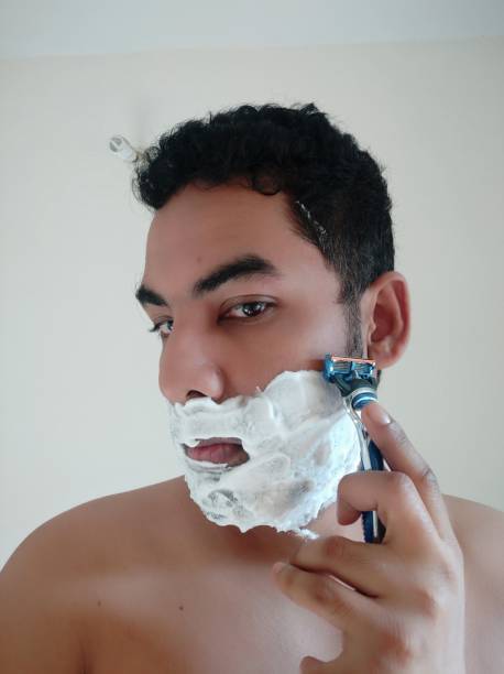 Shaving process of a indian men