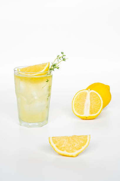 istock Close-up of Lemon fruit on white background. Whole Lemon, half, slice. 1313832739