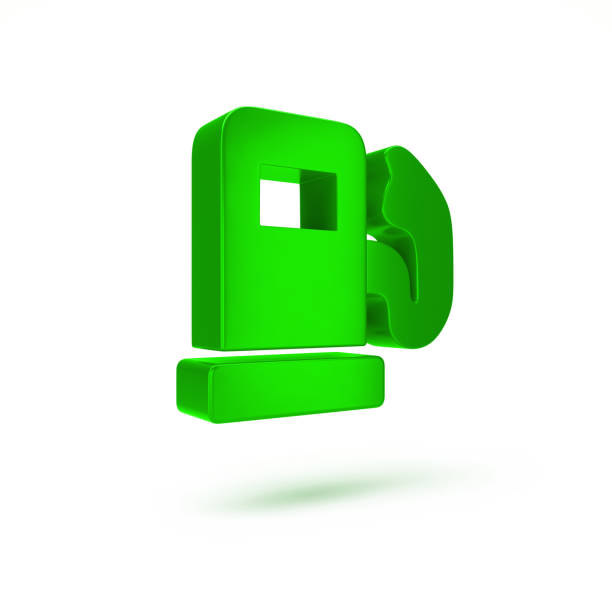 Volumetric glossy hot orange Gas Pump icon