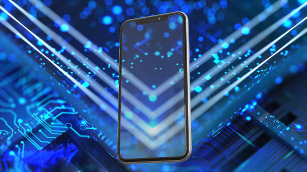 istock modern mobile smart phone mockup with reflections in digital environment 1313835427