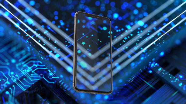 istock modern mobile smart phone mockup with reflections in digital environment 1313835428