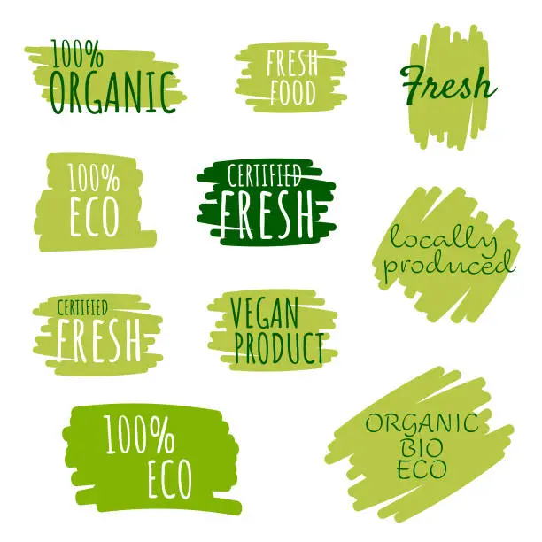 Vector illustration of Healthy eating design labels