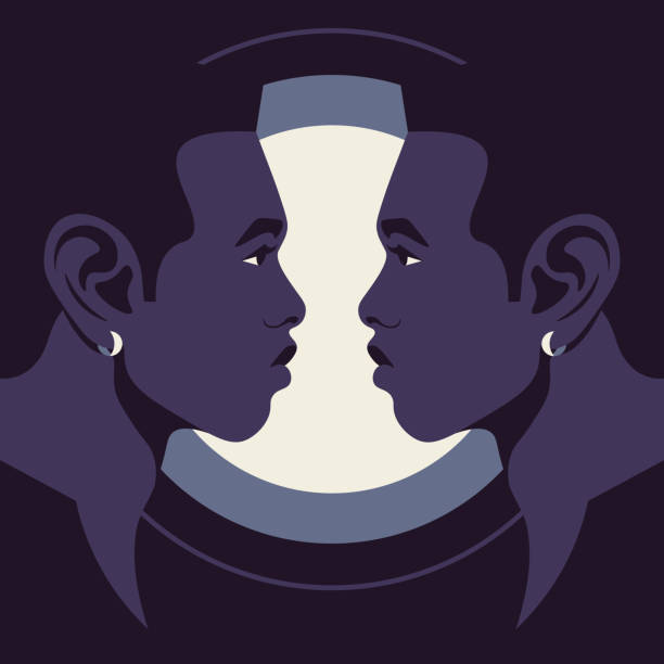 兩個非洲男人的肖像在個人資料中。孿生兄弟的臉 - twins 幅插畫檔、美工圖案、卡通及圖標