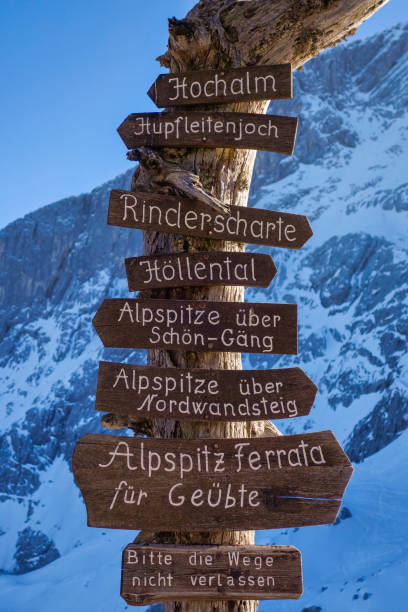 Hiking Guide, Alpine peaks, Wettersteingebirge, Garmisch-Partenkirchen, Upper Bavaria, Bavaria, Germany, Europe