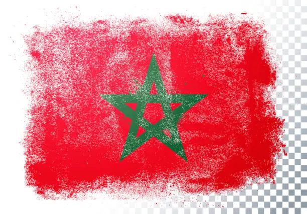 Vector illustration of Vector Illustration vintage grunge texture flag of marocco