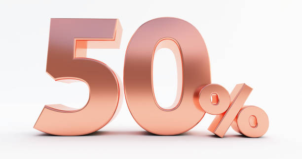 50 percent on white background.