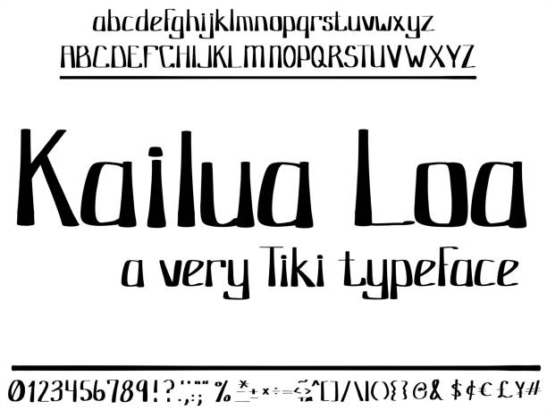 schriftart kailua loa tiki - polynesian culture stock-grafiken, -clipart, -cartoons und -symbole