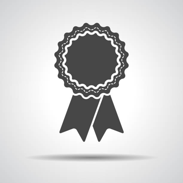 illustrazioni stock, clip art, cartoni animati e icone di tendenza di badge con icona barre multifunzione - illustrazione vettoriale - medal achievement russia second place