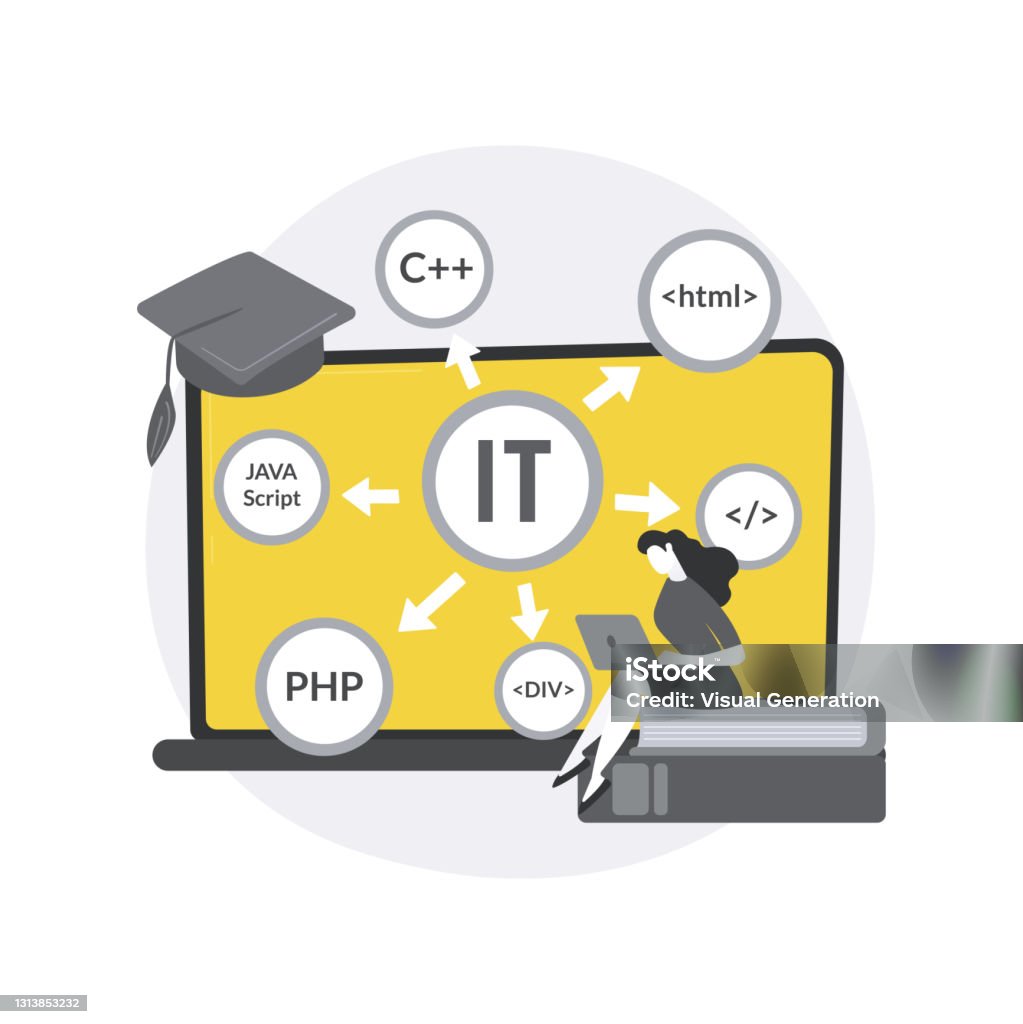 It Course Picture Drawing Online It Courses Abstract Concept Vector Illustration Stock ...