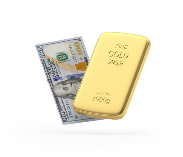 istock Dollar banknote and gold bar 1313856150