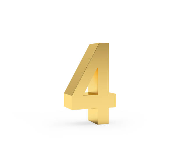 istock Number four is made of gold 1313856174