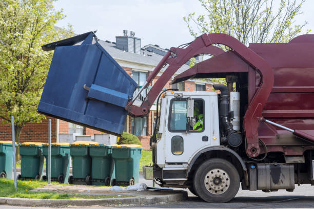 istock Red truck with a loading household container home maintenance public services 1313856209