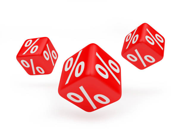 istock Three red dice with percentage signs 1313856730