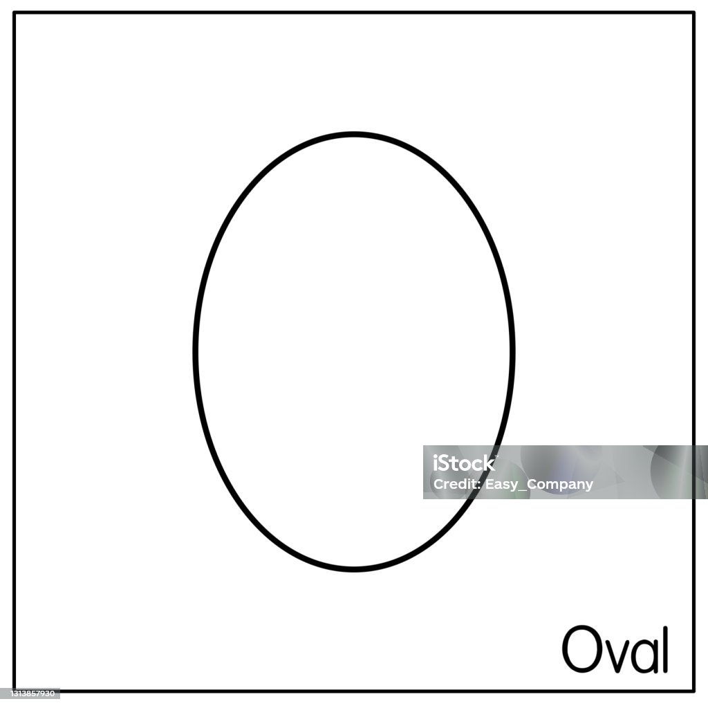Hình Bầu Dục Hoàn Hảo 2d Hoặc Hình Tròn Thon Dài Chỉ Có Màu Đen Và ...