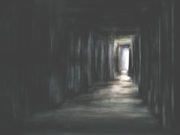 不気味な暗い怖いドアのイラスト - basement spooky cellar door点のイラスト素材／クリップアート素材／マンガ素材／アイコン素材