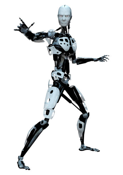 istock 3D illustration male robot on white 1313859005