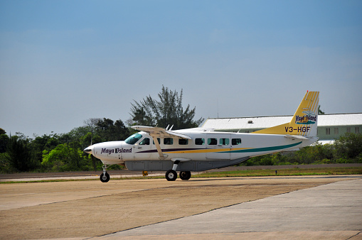 Zurich, Switzerland, May 20, 2022 Cirrus Vision SF50 aircraft is landing on runway 14