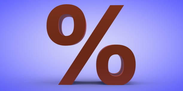 istock The percentage symbol is red on a blue background. 3d render 1313875404