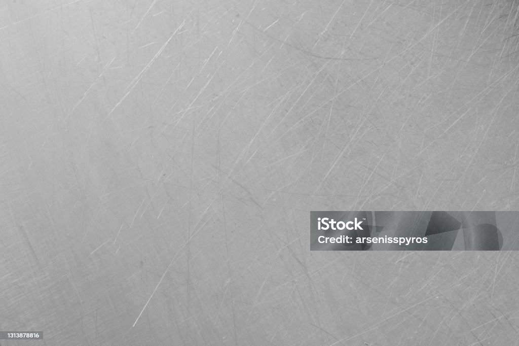 Full frame of scratched stainless steel surface Metal Stock Photo