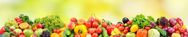 istock Wide panorama fruits, vegetables, berries for your layout 1313883274