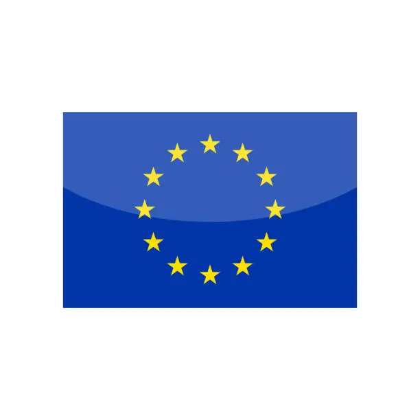 Vector illustration of European Union Flag Icon Vector Illustration - Rectangle