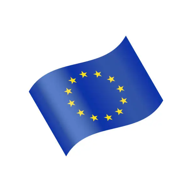 Vector illustration of European Union Flag Icon Vector Illustration - Wave