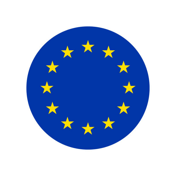 欧州連合フラグ アイコン ベクター図 - ラウンド - european union flag点のイラスト素材／クリップアート素材／マンガ素材／アイコン素材