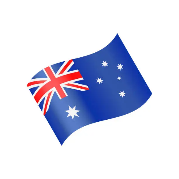 Vector illustration of Australia - Flag Icon Vector Illustration - Wave