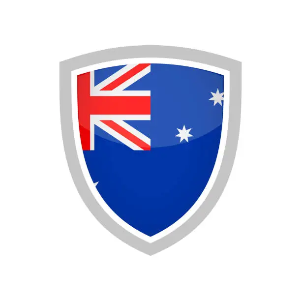 Vector illustration of Australia - Flag Icon Vector Illustration - Shield