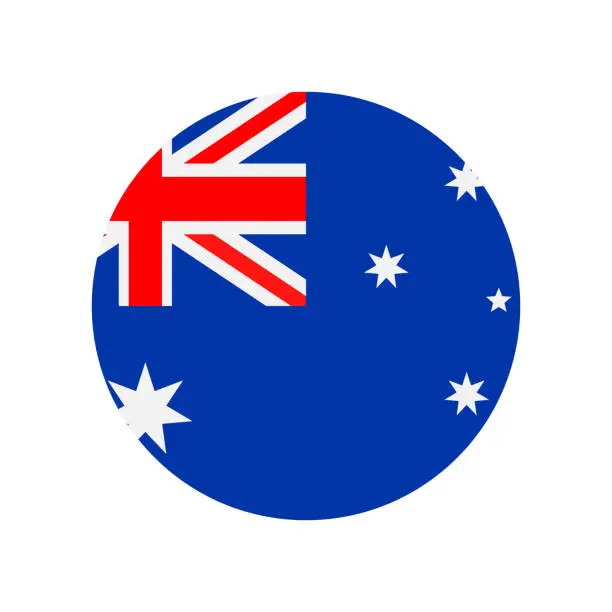 Vector illustration of Australia - Flag Icon Vector Illustration - Round