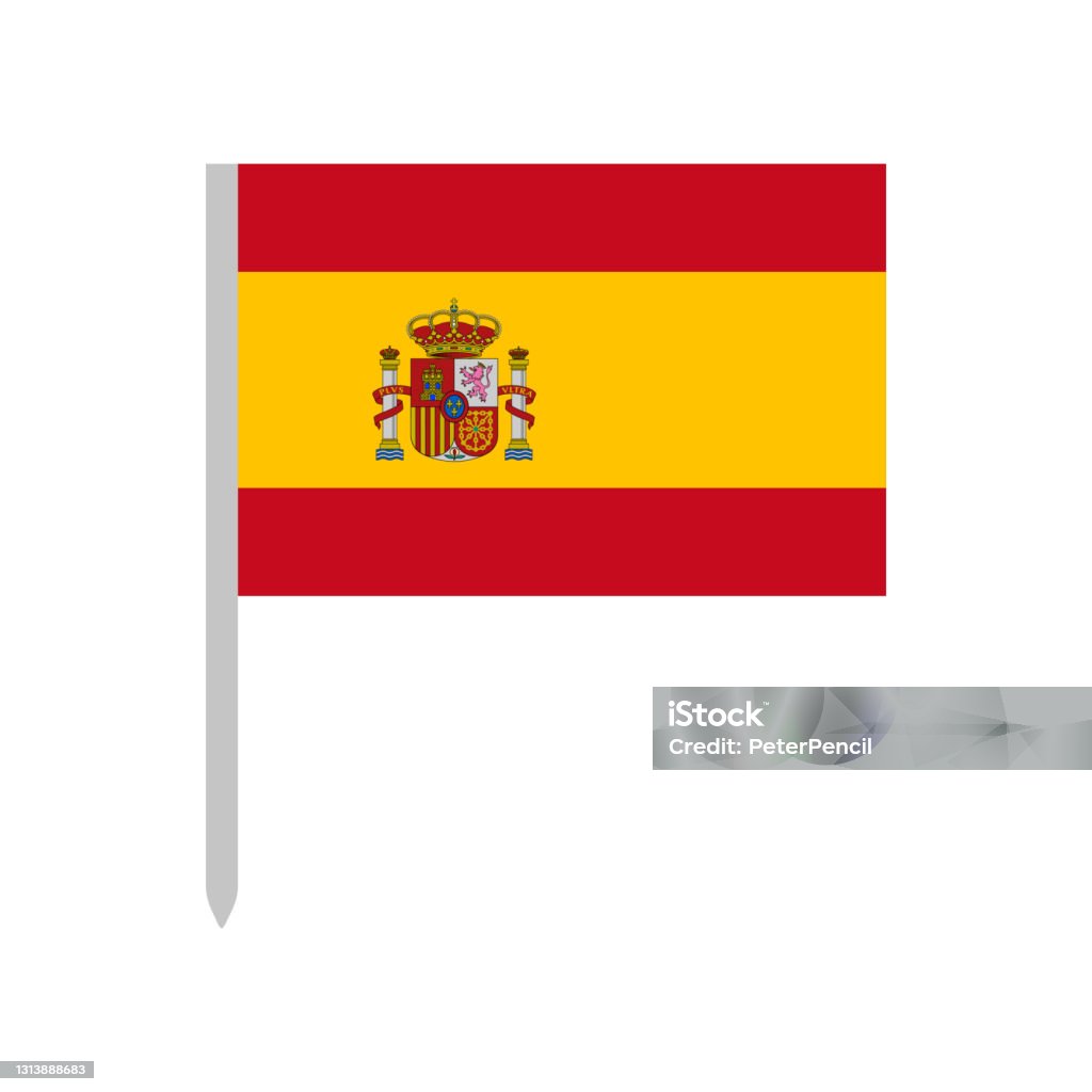 Spanien Flagge Icon Vektor Illustration Pin Stock Vektor Art und mehr  Bilder von Spanische Flagge - Spanische Flagge, Comic - Kunstwerk, Etikett  - iStock