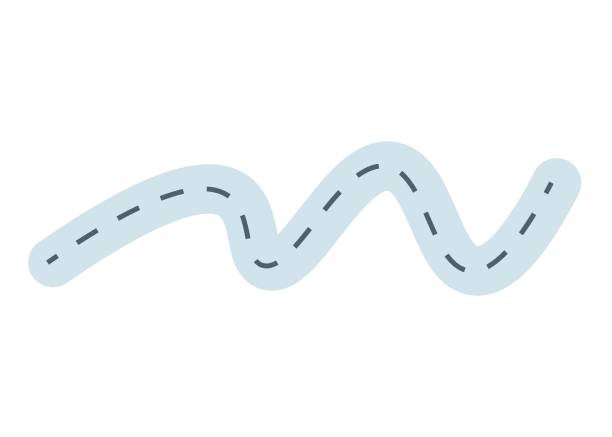 istock the road is curving. hand drawing cartoon simple style. vector illustration 1313891123