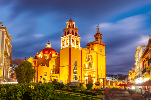 Collegiate Basilica of Our Lady of Guanajuato in Mexico. The church was built in 1696.