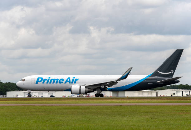 Prime Air 767 Boeing 676 cargo aircraft operated by Amazon Prime Air. Amazon operates its own cargo airline. This image was taken at its cargo hub at the Lakeland, Florida, Airport.
Lakeland, Florida
04/18/2021 robertmichaud stock pictures, royalty-free photos & images