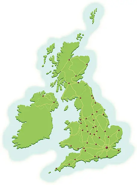 Vector illustration of UK cities