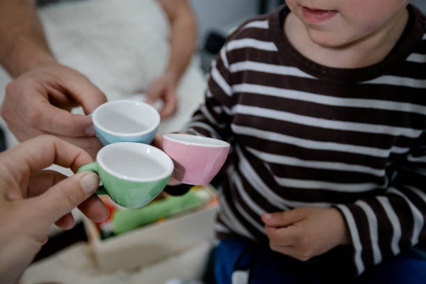 istock Tea party for father, mother and son 1313900757