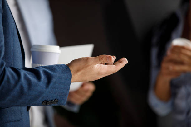istock Businessman gesturing with his hands while explaining project strategies 1313900777