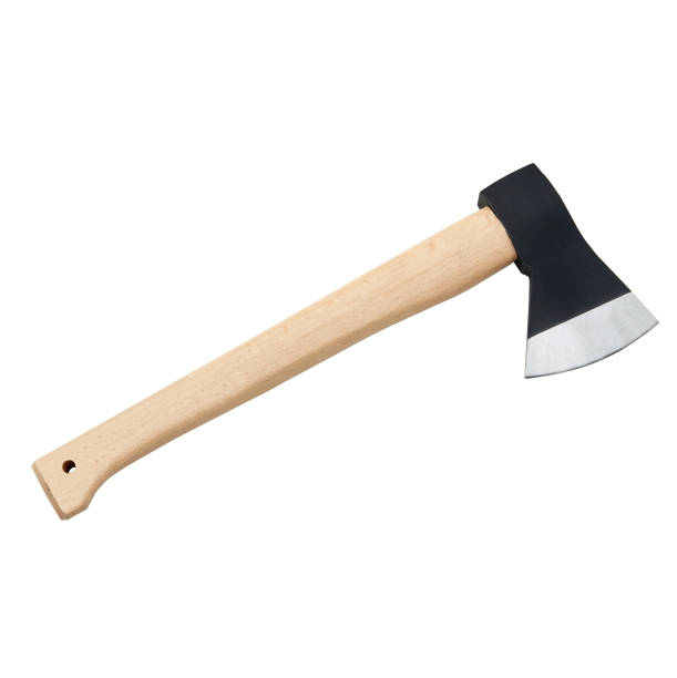 istock black ax with wooden handle on white background 1313902180