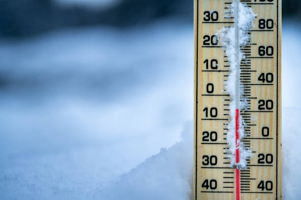 istock Winter time. Thermometer on snow shows low temperatures in celsius. 1313905890