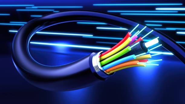 волоконно-оптический кабель - steel cable power bright technology стоковые фото и изображения