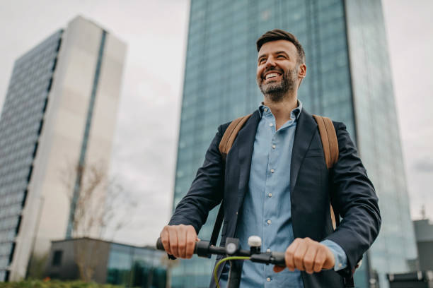 istock Attractive casual business man getting to work 1313912925