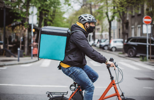 istock City delivery on bicycle 1313913990