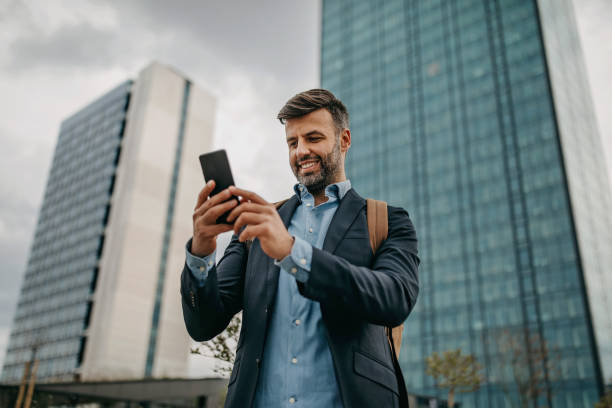 istock Attractive casual business man getting to work 1313915895