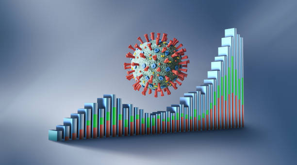 istock Coronavirus with economic infographics 3D with charts 1313917643