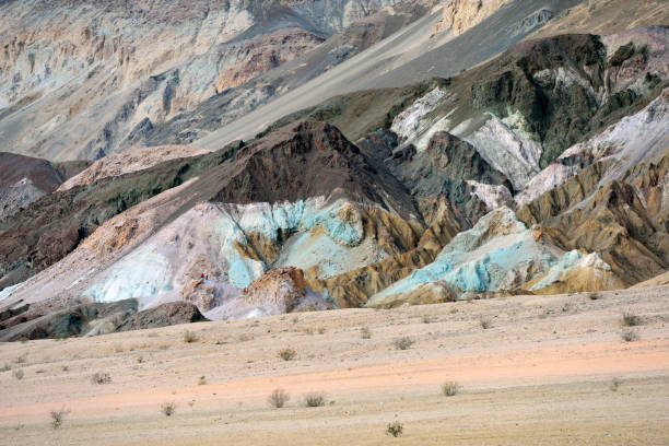 Abstract hill patterns at Artist's Drive, Death Valley, California in United States, California, Death Valley National Park