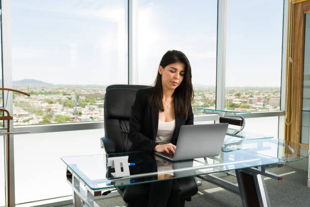 istock Hardworking businesswoman planning a project 1313921635