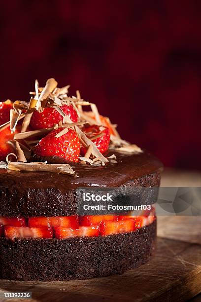 Chocolate Strawberry Cake Stock Photo - Download Image Now - Brown, Cake, Candy