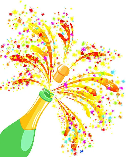 Vector illustration of Champagne celebration