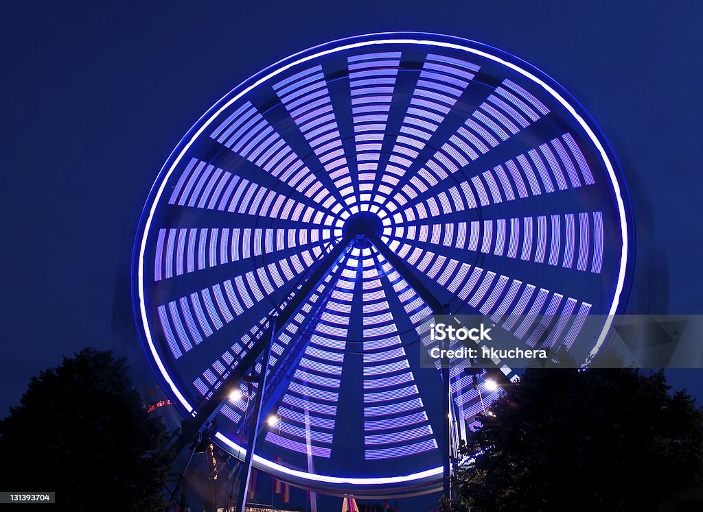 Azul girar Roda-Gigante - Royalty-free Anoitecer Foto de stock